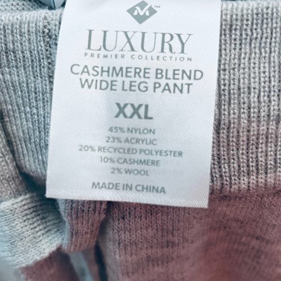 Members Mark Luxury Cashmere Wide Leg Gray Pants New XXL - Picture 6 of 7